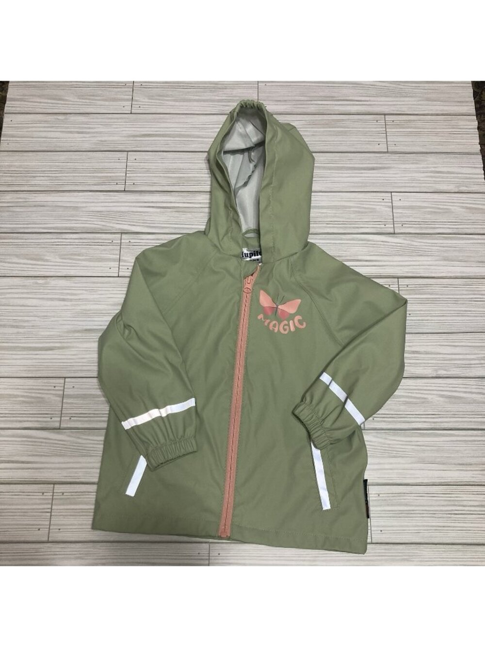 Lupilu Toddler Magic Butterfly Light Green Rain Jacket/ Girls Size 12-24M